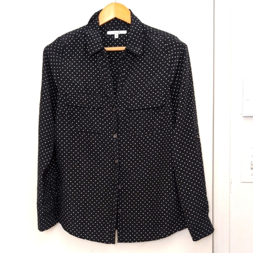ALFRED SUNG Black Polka Dot Button-Down Shirt